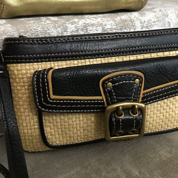COACH Legacy Raffia Leather & Straw(Matching Wristlet Available) - Picture 4 of 15